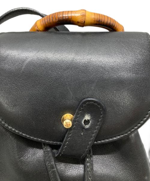 GUCCI（グッチ）GUCCI (グッチ) バンブーレザーミニリュック/ Bamboo Leather Mini Backpack ブラックの古着・服飾アイテム