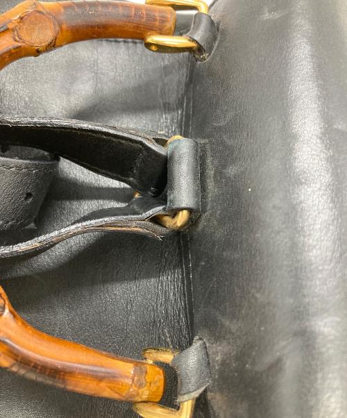 GUCCI（グッチ）GUCCI (グッチ) バンブーレザーミニリュック/ Bamboo Leather Mini Backpack ブラックの古着・服飾アイテム