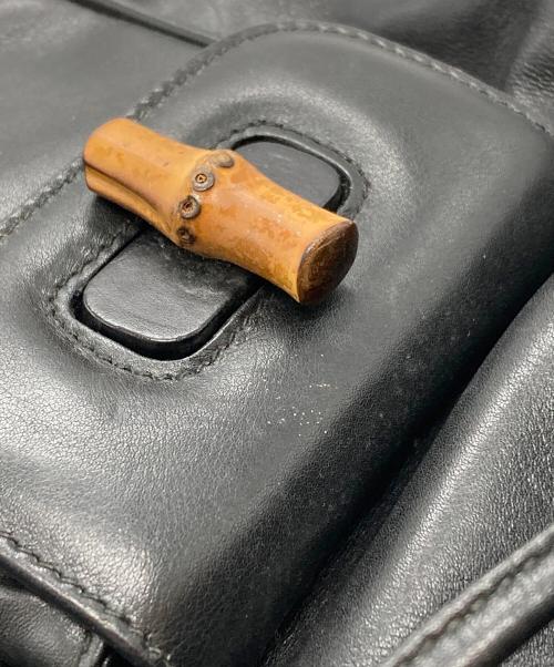 GUCCI（グッチ）GUCCI (グッチ) バンブーレザーミニリュック/ Bamboo Leather Mini Backpack ブラックの古着・服飾アイテム