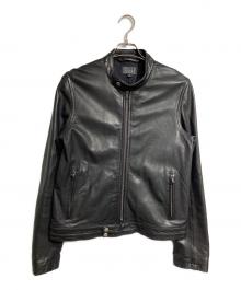 BLUE WORK（ブルーワーク）の古着「ラムレザーシングルライダースジャケット/Lamb Leather Single Riders Jacket」｜ブラック