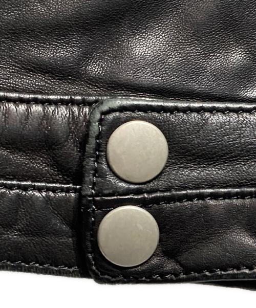 BLUE WORK（ブルーワーク）BLUE WORK (ブルーワーク) ラムレザーシングルライダースジャケット/Lamb Leather Single Riders Jacket ブラック サイズ:Sの古着・服飾アイテム