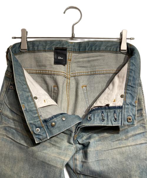 DIOR HOMME（ディオール オム）DIOR HOMME (ディオール オム) Strip アイスブルーデニムパンツ/Ice blue denim pants インディゴ サイズ:28の古着・服飾アイテム