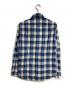 Saint Laurent Paris (サンローランパリ) メタリックガーゼプラットフランネル シャツ/Metallic Gauze Plaid Flannel Shirt ブルー×ブラック サイズ:39：20000円