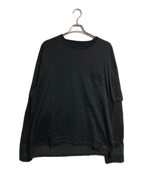 stein（シュタイン）stein (シュタイン) OVERSIZED LAYERED LONG SLEEVE TEE/オーバーサイズド・レイヤード・ロングスリーブ・ティー ブラック サイズ:Lの古着・服飾アイテム