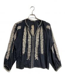 ne quittez pas（ヌキテパ）の古着「インド刺繍レースブラウス/Indian Embroidered Lace Blouse」｜ブラック