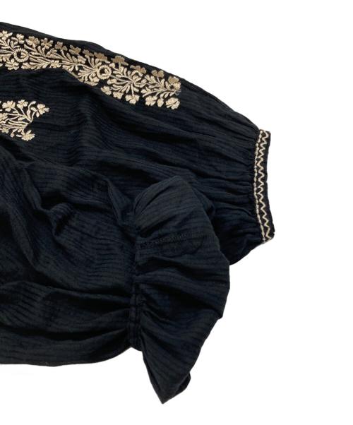 ne quittez pas（ヌキテパ）ne quittez pas (ヌキテパ) インド刺繍レースブラウス/Indian Embroidered Lace Blouse ブラック サイズ:Sの古着・服飾アイテム