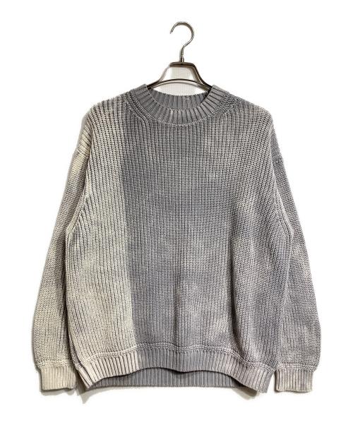 Y's（ワイズ）Y's (ワイズ) ブリーチデザイン畔編みコットンニット/Bleached Ribbed Cotton Knit グレー サイズ:2の古着・服飾アイテム