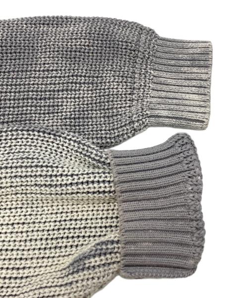Y's（ワイズ）Y's (ワイズ) ブリーチデザイン畔編みコットンニット/Bleached Ribbed Cotton Knit グレー サイズ:2の古着・服飾アイテム