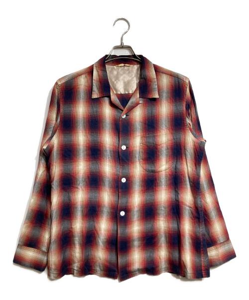 TOWN CRAFT（タウンクラフト）TOWN CRAFT (タウンクラフト) オンブレチェックシャツ/Ombre check shirt レッド×ネイビー サイズ:Lの古着・服飾アイテム