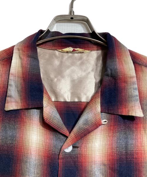 TOWN CRAFT（タウンクラフト）TOWN CRAFT (タウンクラフト) オンブレチェックシャツ/Ombre check shirt レッド×ネイビー サイズ:Lの古着・服飾アイテム