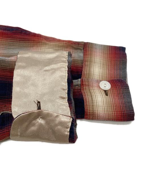 TOWN CRAFT（タウンクラフト）TOWN CRAFT (タウンクラフト) オンブレチェックシャツ/Ombre check shirt レッド×ネイビー サイズ:Lの古着・服飾アイテム