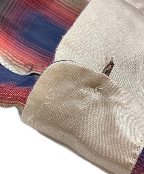 TOWN CRAFT（タウンクラフト）TOWN CRAFT (タウンクラフト) オンブレチェックシャツ/Ombre check shirt レッド×ネイビー サイズ:Lの古着・服飾アイテム