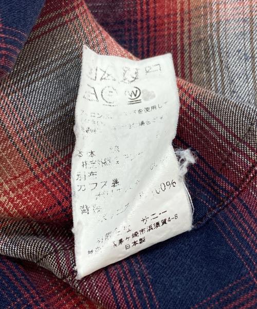 TOWN CRAFT（タウンクラフト）TOWN CRAFT (タウンクラフト) オンブレチェックシャツ/Ombre check shirt レッド×ネイビー サイズ:Lの古着・服飾アイテム