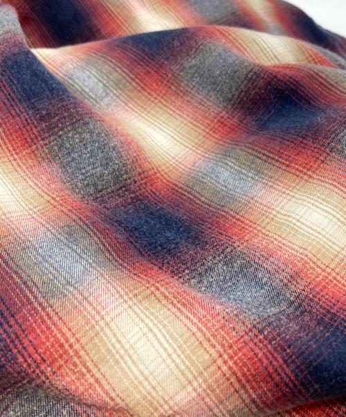 TOWN CRAFT（タウンクラフト）TOWN CRAFT (タウンクラフト) オンブレチェックシャツ/Ombre check shirt レッド×ネイビー サイズ:Lの古着・服飾アイテム