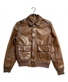 POLO RALPH LAUREN（ポロ・ラルフローレン）の古着「TYPE A-2レザーフライトジャケット/Type A-2 Leather Flight Jacket」｜ブラウン