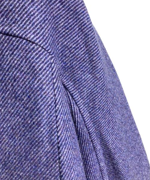 DRAWER（ドゥロワー）DRAWER (ドゥロワー) ノーカラートリミングコート/Collarless trimming coat パープル サイズ:38の古着・服飾アイテム