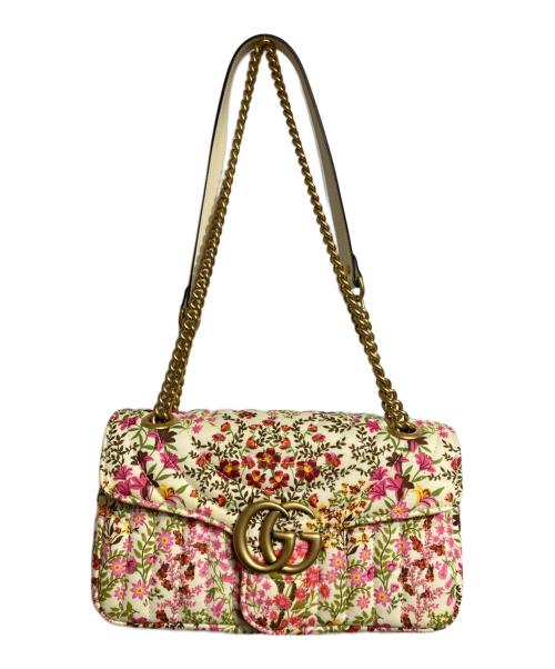 GUCCI（グッチ）GUCCI (グッチ) フローラルショルダーバッグ/Floral shoulder bag アイボリー×ピンクの古着・服飾アイテム
