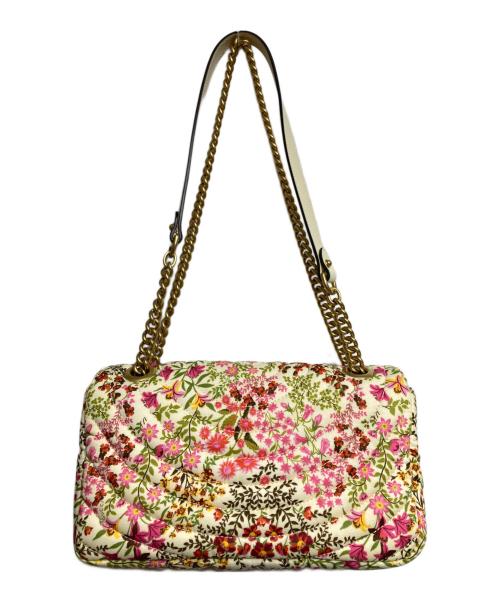 GUCCI（グッチ）GUCCI (グッチ) フローラルショルダーバッグ/Floral shoulder bag アイボリー×ピンクの古着・服飾アイテム
