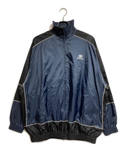 BALENCIAGA（バレンシアガ）BALENCIAGA (バレンシアガ) BBロゴナイロン トラックジャケット/BB Logo Nylon Track Jacket ネイビー サイズ:44の古着・服飾アイテム