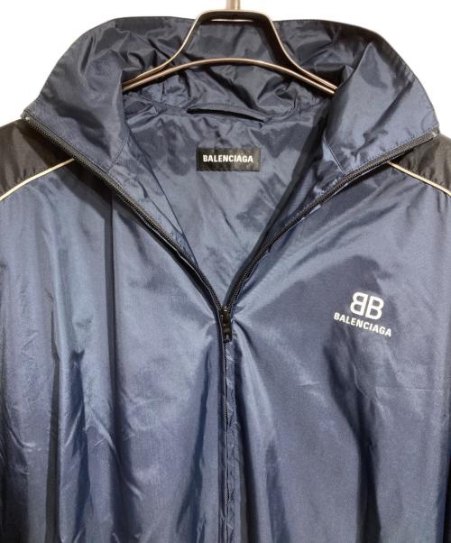 BALENCIAGA（バレンシアガ）BALENCIAGA (バレンシアガ) BBロゴナイロン トラックジャケット/BB Logo Nylon Track Jacket ネイビー サイズ:44の古着・服飾アイテム