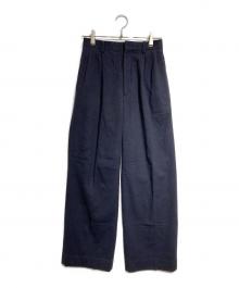 AURALEE（オーラリー）の古着「ブラッシュドスーパーファインウールフランネルスラックス/BRUSHED SUPER FINE WOOL FLANNEL SLACKS」｜ネイビー