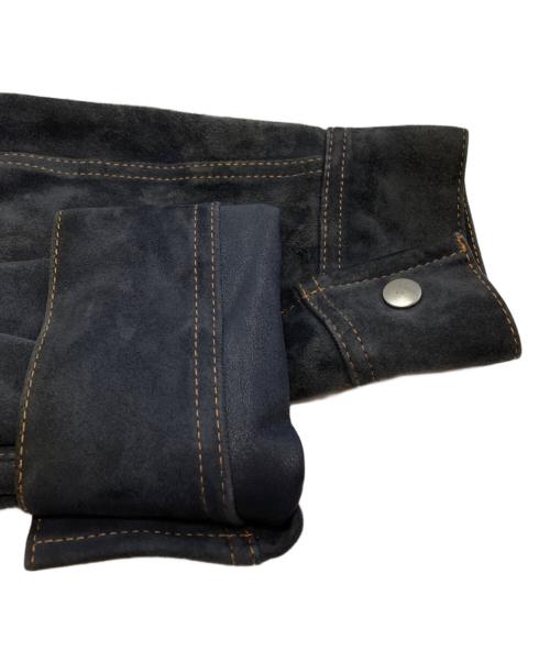 SNACK NGL（スナック エヌジーエル）SNACK NGL (スナック エヌジーエル) GOAT LEATHER SUEDE SMOOTH REVERSE JACKET/ゴートレザースエードスムースリバースジャケット ネイビー サイズ:Lの古着・服飾アイテム