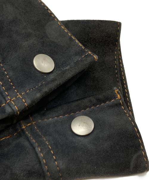 SNACK NGL（スナック エヌジーエル）SNACK NGL (スナック エヌジーエル) GOAT LEATHER SUEDE SMOOTH REVERSE JACKET/ゴートレザースエードスムースリバースジャケット ネイビー サイズ:Lの古着・服飾アイテム