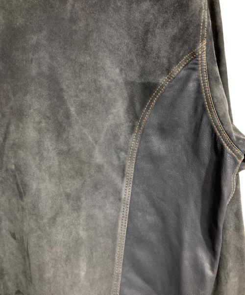 SNACK NGL（スナック エヌジーエル）SNACK NGL (スナック エヌジーエル) GOAT LEATHER SUEDE SMOOTH REVERSE JACKET/ゴートレザースエードスムースリバースジャケット ネイビー サイズ:Lの古着・服飾アイテム