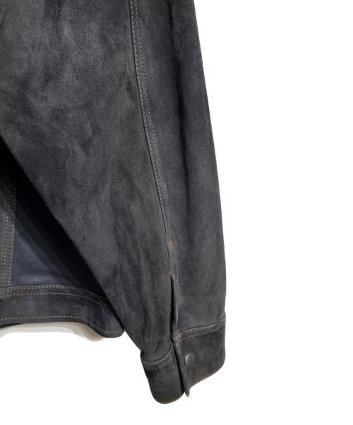 SNACK NGL（スナック エヌジーエル）SNACK NGL (スナック エヌジーエル) GOAT LEATHER SUEDE SMOOTH REVERSE JACKET/ゴートレザースエードスムースリバースジャケット ネイビー サイズ:Lの古着・服飾アイテム