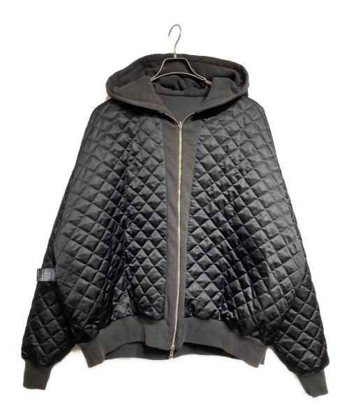 KEISUKEYOSHIDA（ケイスケヨシダ）KEISUKEYOSHIDA (ケイスケヨシダ) Quilted Silk Lining Hoodie ブラック サイズ:Sの古着・服飾アイテム