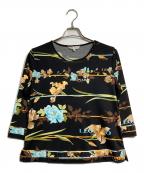 LEONARD SPORTレオナール スポーツ）の古着「ボタニカルプリントカットソー/Botanical print top」｜ブラック