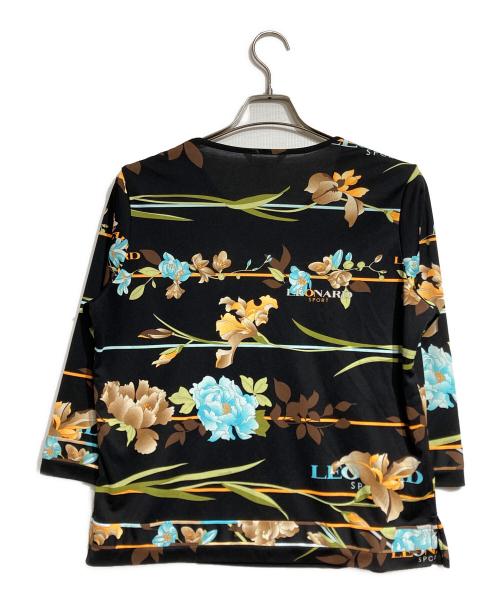 LEONARD SPORT（レオナール スポーツ）LEONARD SPORT (レオナール スポーツ) ボタニカルプリントカットソー/Botanical print top  ブラック サイズ:44の古着・服飾アイテム