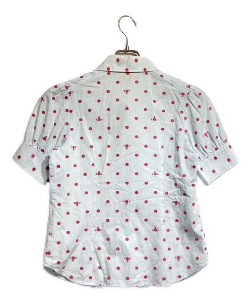 Vivienne Westwood RED LABEL（ヴィヴィアンウエストウッドレッドレーベル）Vivienne Westwood RED LABEL (ヴィヴィアンウエストウッドレッドレーベル) 丸襟シャツ/Short sleeve shirt ブルー サイズ:2の古着・服飾アイテム