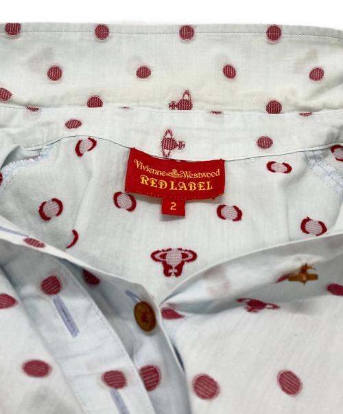 Vivienne Westwood RED LABEL（ヴィヴィアンウエストウッドレッドレーベル）Vivienne Westwood RED LABEL (ヴィヴィアンウエストウッドレッドレーベル) 丸襟シャツ/Short sleeve shirt ブルー サイズ:2の古着・服飾アイテム