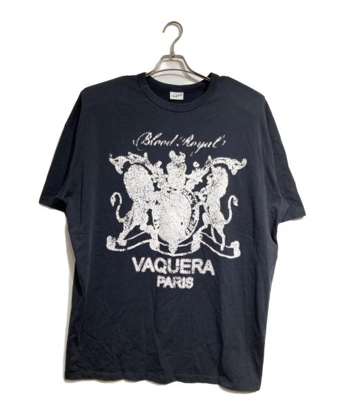 VAQUERA（ヴァケラ）VAQUERA (ヴァケラ) SHOULDER PAD TALL TEE KNIT/ショルダーパッド付きトールTシャツ（ニット） ブラック サイズ:Sの古着・服飾アイテム
