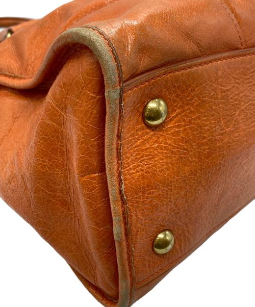 MIU MIU（ミュウミュウ）MIU MIU (ミュウミュウ) ヴィッテロシャイン2ｗay ハンドバッグ/Vitello Shine オレンジの古着・服飾アイテム