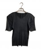 PLEATS PLEASEプリーツプリーズ）の古着「プリーツカットソー/Pleated cut and sew」｜ブラック