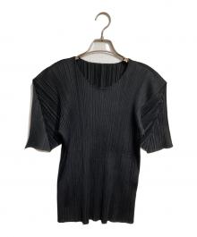 PLEATS PLEASE（プリーツプリーズ）の古着「プリーツカットソー/Pleated cut and sew」｜ブラック