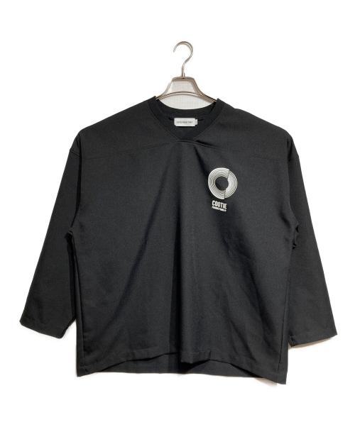 COOTIE PRODUCTIONS（クーティープロダクツ）COOTIE PRODUCTIONS (クーティープロダクツ) Polyester Twill L/S Football Top/ポリエステルツイル 長袖フットボールトップ（シャツ） ブラック サイズ:Sの古着・服飾アイテム