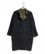 MM6 Maison Margielaエムエムシックスメゾンマルジェラ）の古着「ウールリバーシブルコート / Wool reversible coat」｜ブラック
