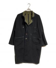 MM6 Maison Margiela（エムエムシックスメゾンマルジェラ）の古着「ウールリバーシブルコート / Wool reversible coat」｜ブラック