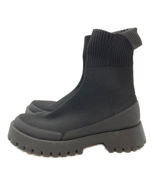 emmi eco（エミエコ）emmi eco (エミエコ) ニットブーツ/Knit boots ブラック サイズ:23.5cmの古着・服飾アイテム