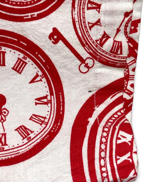 TENBOX（テンボックス）TENBOX (テンボックス) 時計プリント半袖シャツ/Watch print short sleeve shirt レッド サイズ:Sの古着・服飾アイテム