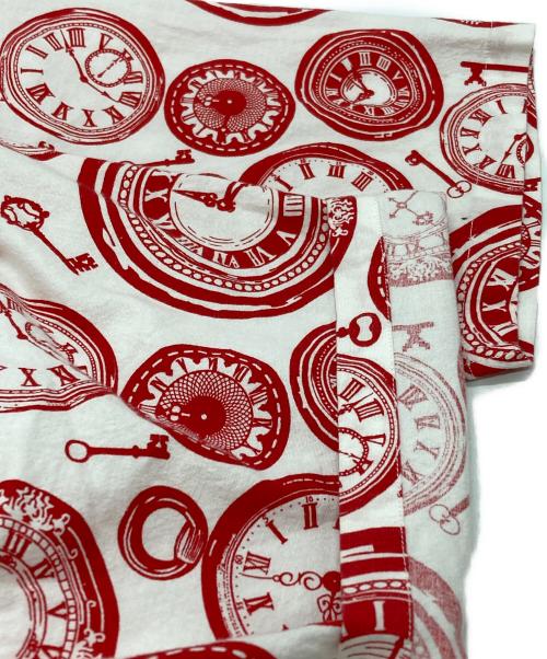 TENBOX（テンボックス）TENBOX (テンボックス) 時計プリント半袖シャツ/Watch print short sleeve shirt レッド サイズ:Sの古着・服飾アイテム