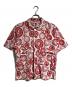 TENBOX（テンボックス）の古着「時計プリント半袖シャツ/Watch print short sleeve shirt」｜レッド
