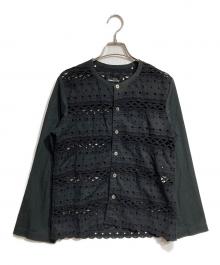 tricot COMME des GARCONS（トリココムデギャルソン）の古着「レース切替ブラウス/Lace-panel blouse」｜ブラック