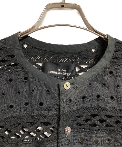 tricot COMME des GARCONS（トリココムデギャルソン）tricot COMME des GARCONS (トリココムデギャルソン) レース切替ブラウス/Lace-panel blouse ブラック サイズ:Freeの古着・服飾アイテム