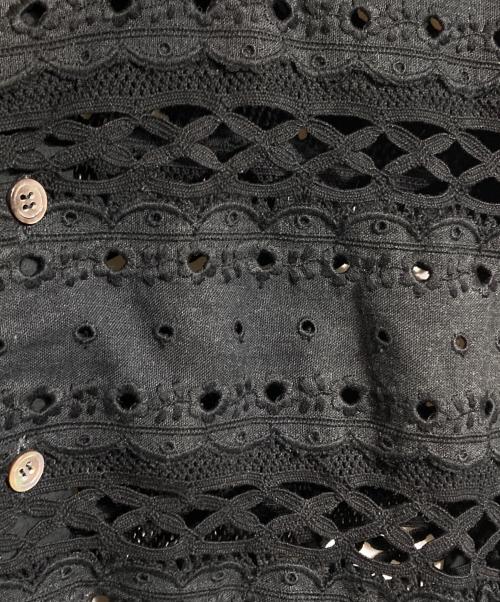 tricot COMME des GARCONS（トリココムデギャルソン）tricot COMME des GARCONS (トリココムデギャルソン) レース切替ブラウス/Lace-panel blouse ブラック サイズ:Freeの古着・服飾アイテム