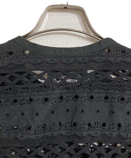 tricot COMME des GARCONS（トリココムデギャルソン）tricot COMME des GARCONS (トリココムデギャルソン) レース切替ブラウス/Lace-panel blouse ブラック サイズ:Freeの古着・服飾アイテム