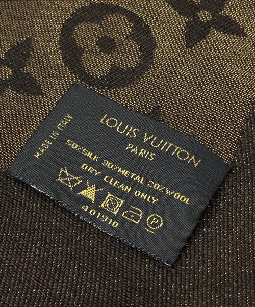 LOUIS VUITTON（ルイ ヴィトン）LOUIS VUITTON (ルイ ヴィトン) ショール・モノグラムシャイン/Monogram Shine Shawl ブラウンの古着・服飾アイテム